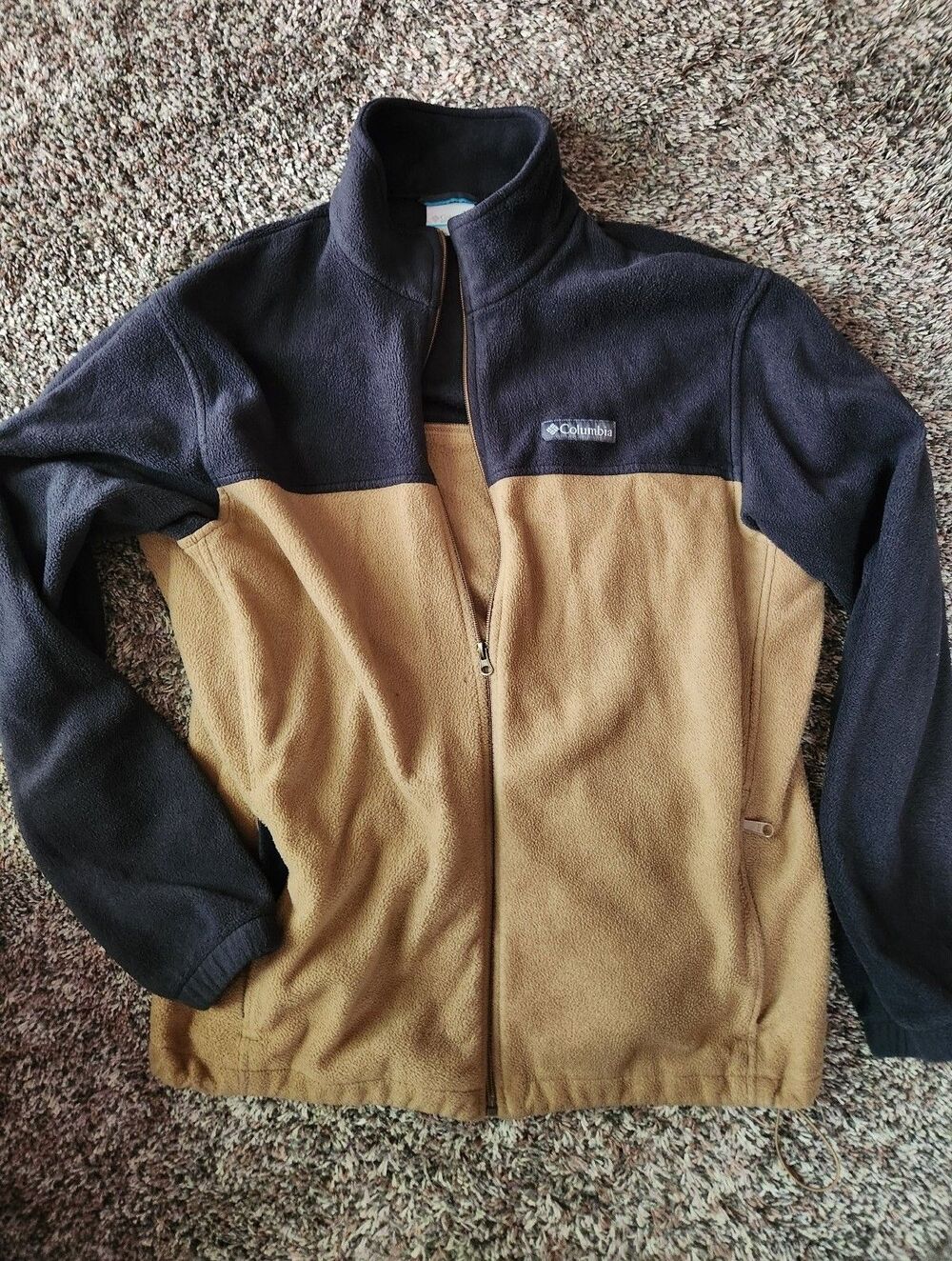 Mens L Columbia 2 tone fleece zip up